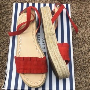 Crown and Ivy Red Sandals Leather Red 6-1/2